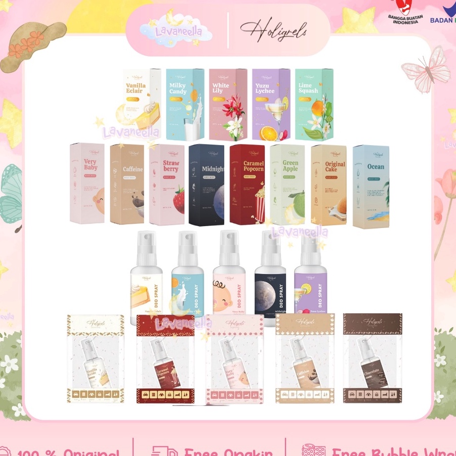 KODE 77 HOLIGRELS BODYMIST HOLIGRELSKINCARE AIR FRESHENER HOLIGREL BODY MIST VANILLA DEO SPRAY HOLIG