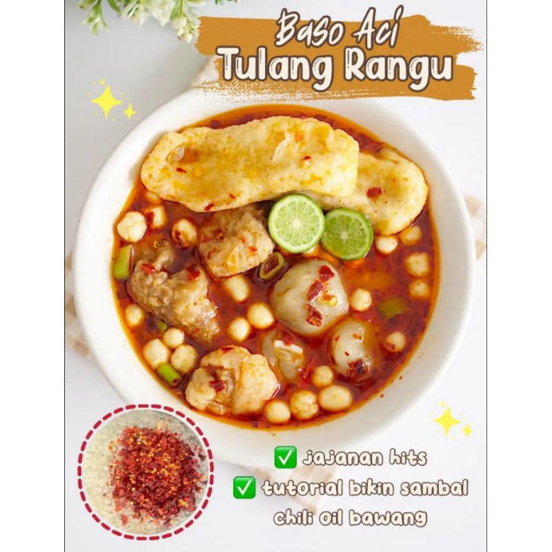 

BASO ACI TULANG RANGU (BACITUL)kuah pedas sambal Chilioil