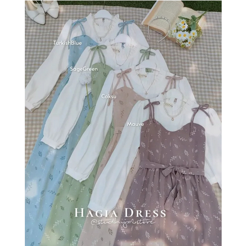 Hagia Overall Dress Gamis Bunga Hagia