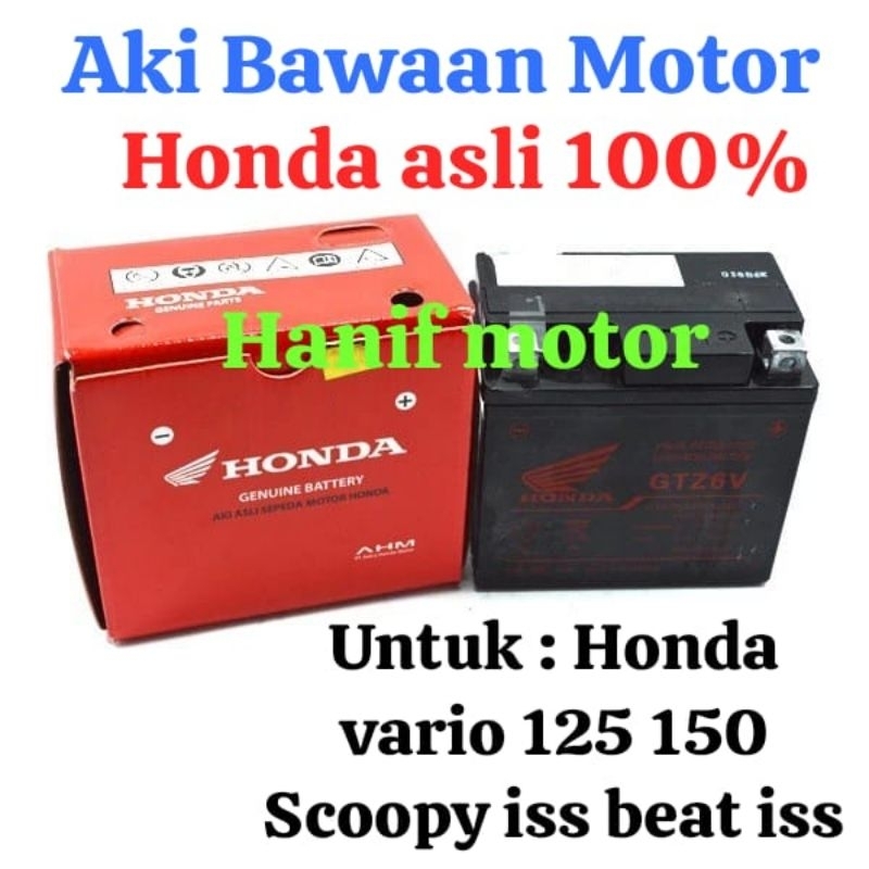 Aki motor honda vario 125 150 pcx scoopy iss beat iss ahm honda gtz6v