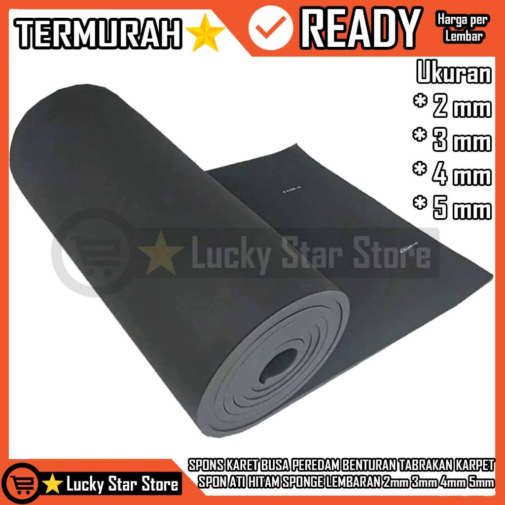Spons Foam Busa Ati Hitam Spons Karet Peredam Benturan Tabrakan Karpet Spon Karett Sponge Lembaran 2