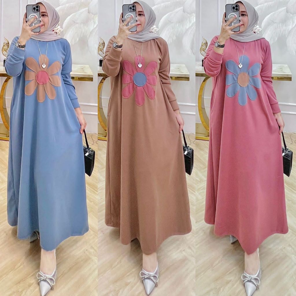 GAMIS BUNGA CRINKLE PREMIUM AIRFLOW MURAH POLLLLL