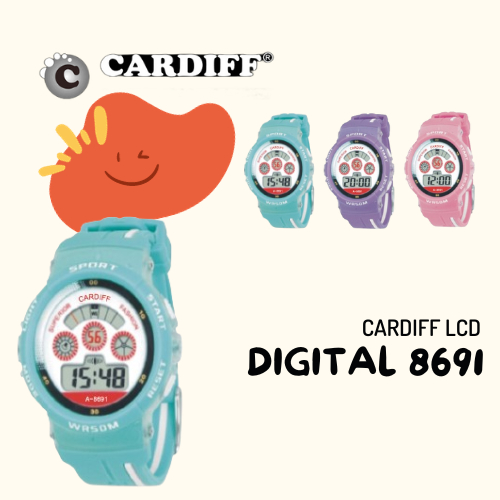 Jam Tangan Anak Anti Air CARDIFF LCD 8691