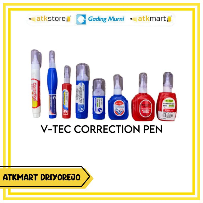 

V-TEC CORRECTION PEN STIPO CAIR CEPAT KERING TIPE EX PENGHAPUS TULISAN