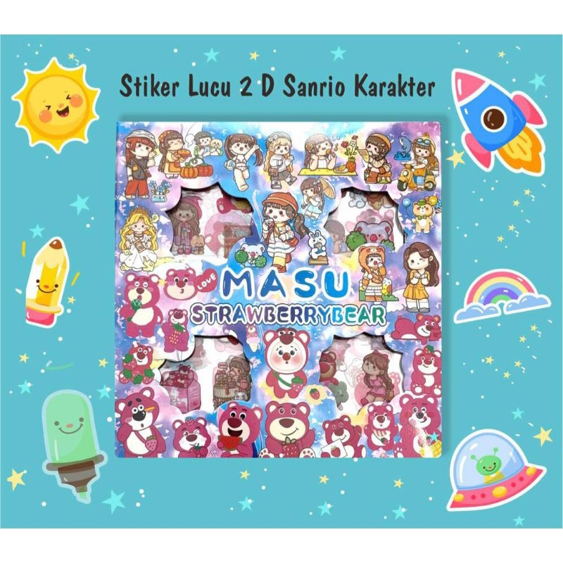 

Sanrio Sticker 2D Big Box isi 100 Lembar Waterproof