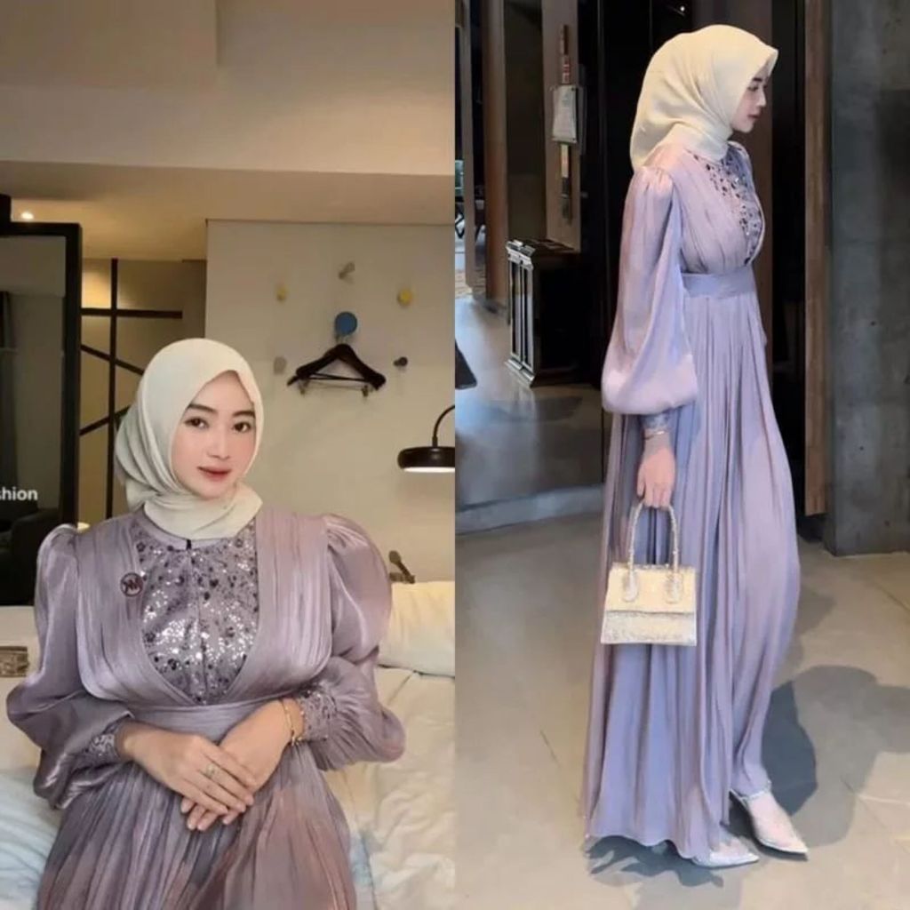 TERBARU 2023//DRESS SHIMER KONDANGAN MEWAH//ADELIA DRESS WANITA KEKINIAN TRENDY//M L XL JUMBO COD