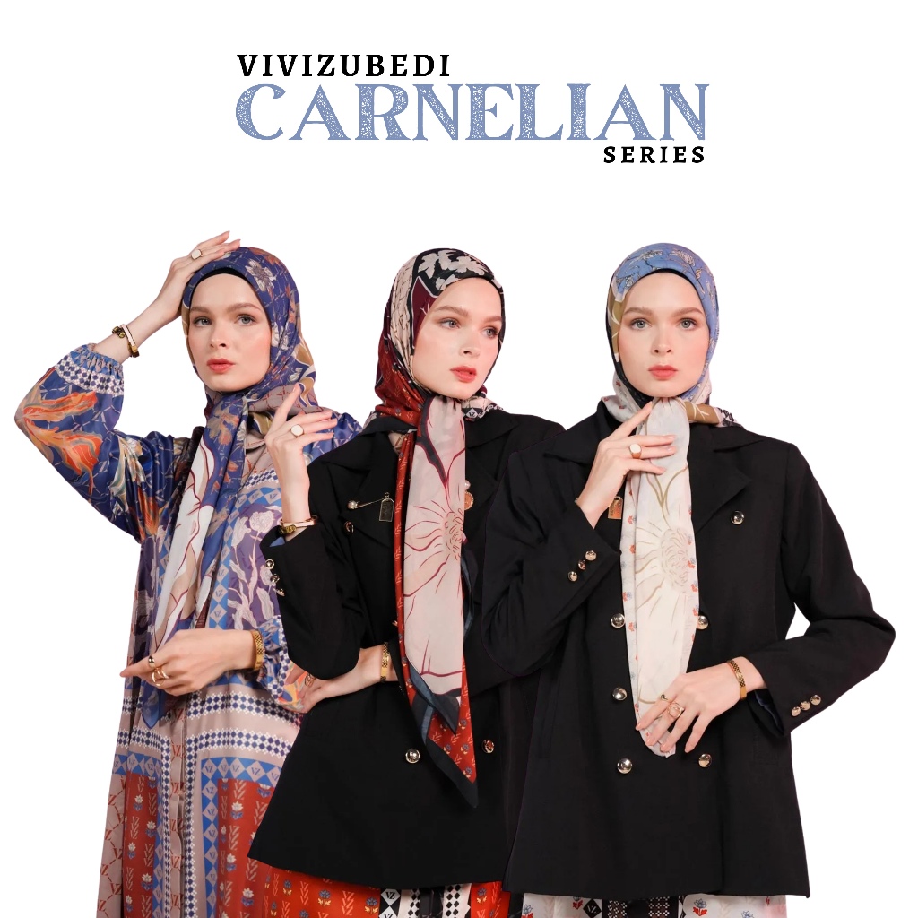 Vivi Zubedi New Carnelian Scarf Black Cream / VZ Scarf Carnelian ORIGINAL by Vivi Zubedi / CARNELIAN