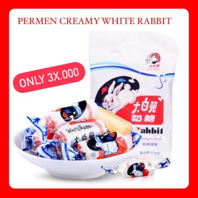 

(HARGA UNTUK 2 PACK) PERMEN WHITE RABBIT CREAMY non halal