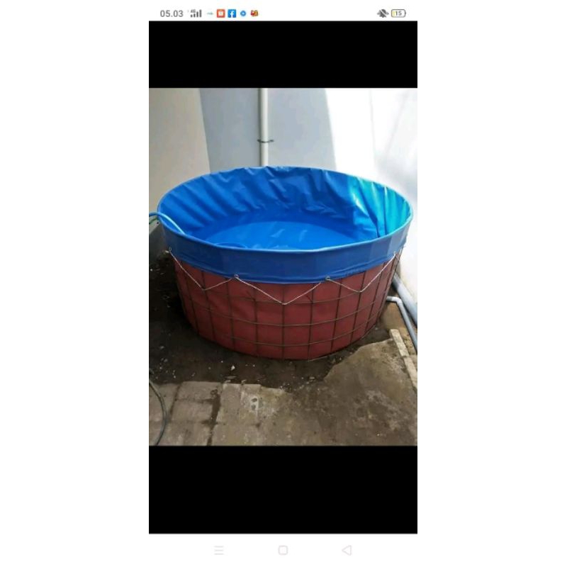 Terpal kolam bulat d1.5 t1.2 fullset