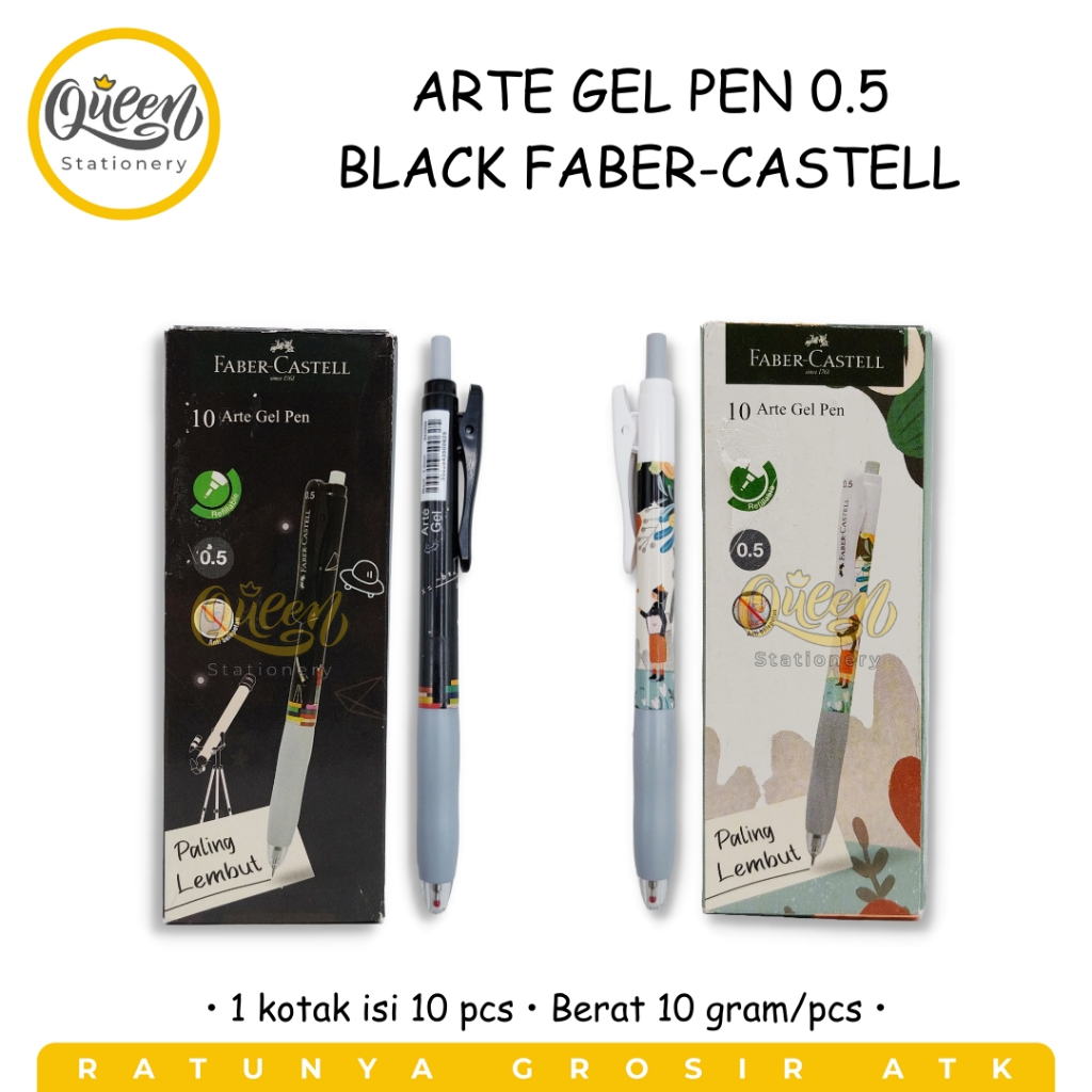 

1 PCS ARTE GEL PEN 0.5 BLACK 10 642999 FABER CASTELL BOLPEN BOLPOIN PULPEN PENA