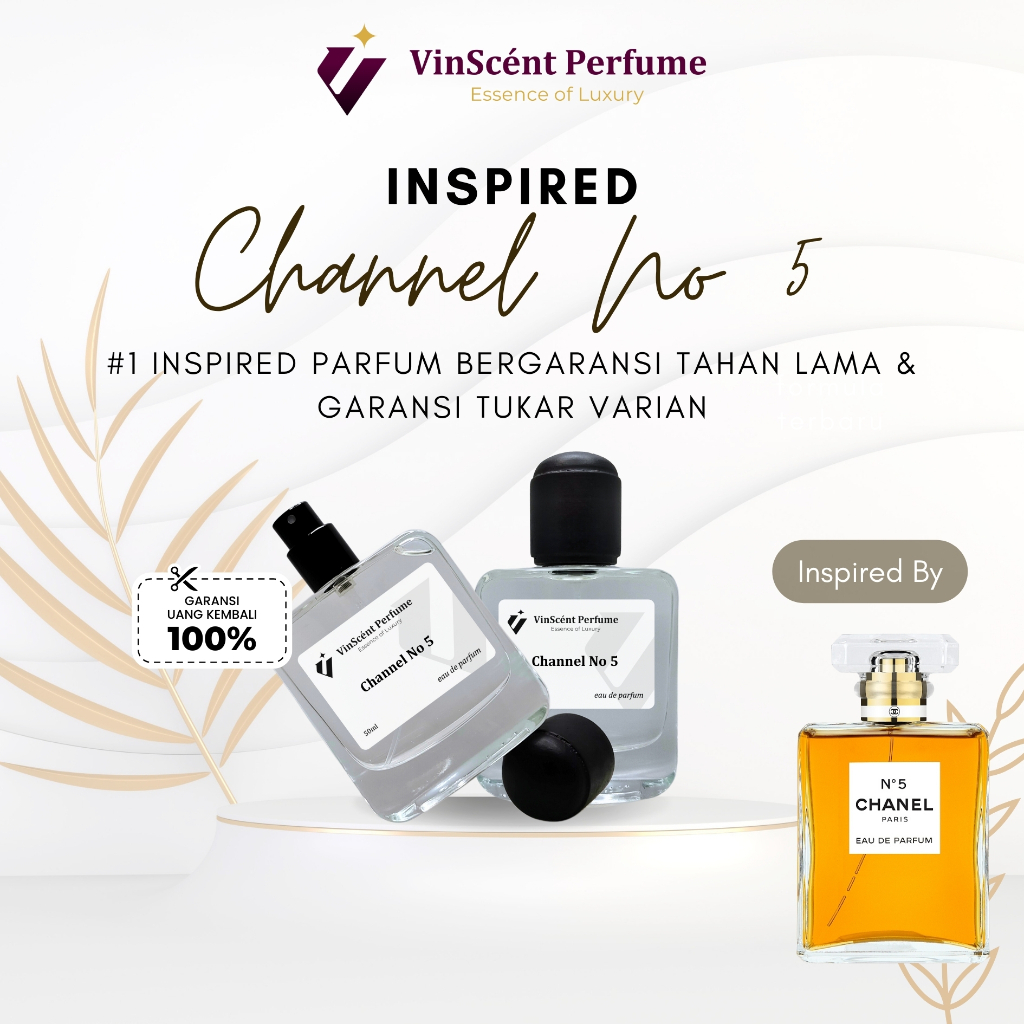 VINSCENT | Parfum Inspired Chanel No 5 | Parfum Wanita Garansi Wangi Tahan Lama Aroma Soft Lembut El