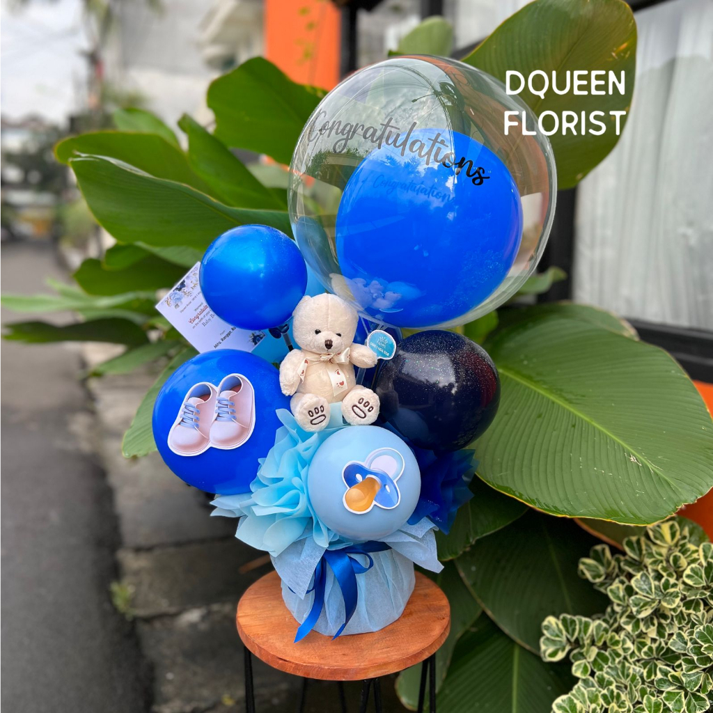 Dqueen Florist - Balon box kelahiran bayi , wisuda, Ultah, New Born Gift Balon