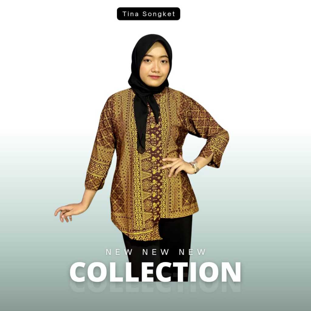 Tina Songket - Baju Batik Atasan Wanita MotIf Jumputan Model D