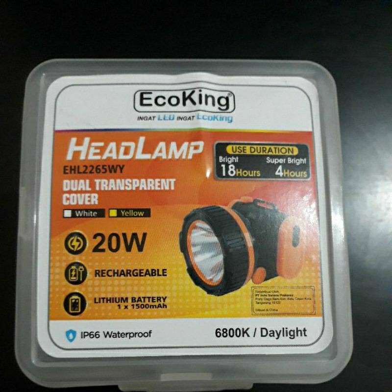 HEAD LAMP ECOKING , lampu kepala ecoking