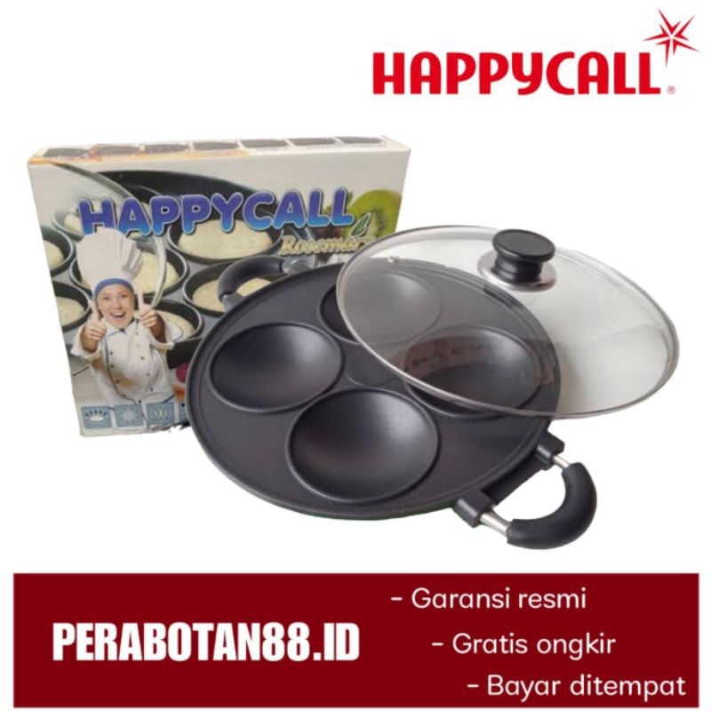 Cetakan Kue Serabi 4 Lubang Cake Pan Surabi Besar Tutup Kaca HC Happy Call
