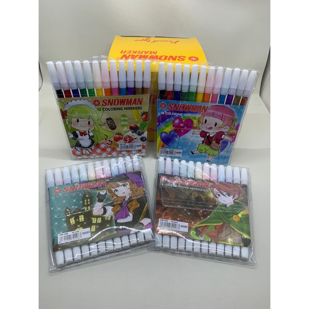 

SPIDOL KECIL SNOWMAN 12 WARNA/12 COLORING MARKERS