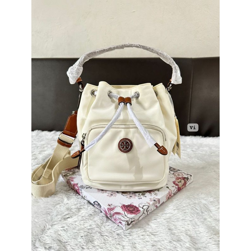 Tas TB Virginia nylon bucket bag white