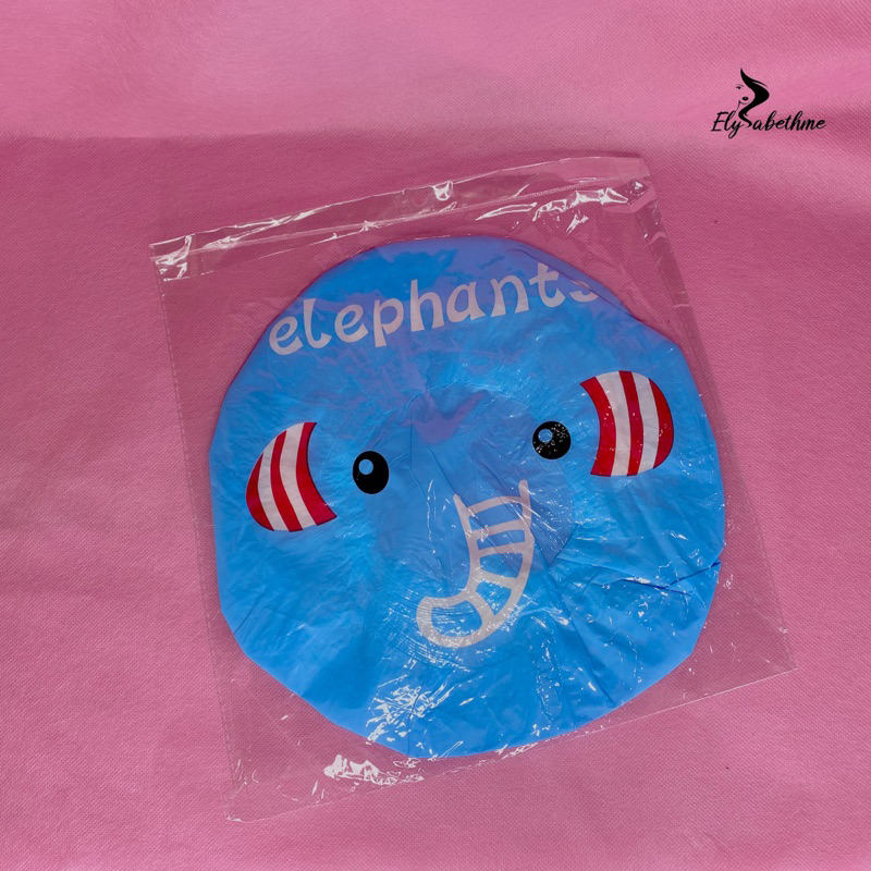 ✿ELYSABETHME✿ Shower cap topi mandi acak anti rambut basah bahan plastik bagus tebal motif karakter 