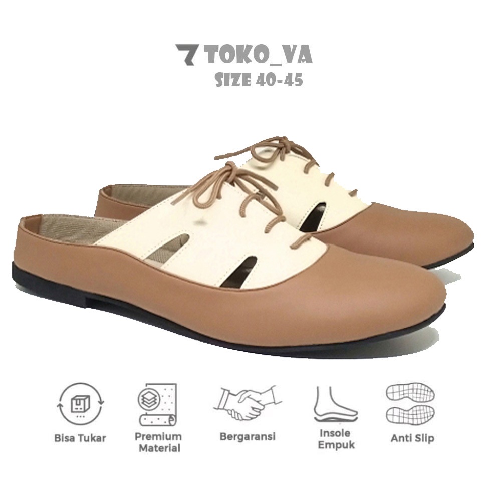 VA - Sepatu Flat Shoes Casual Wanita Ukuran Super Besar | Big Size 40 41 42 43 44 45 | Sepatu Sandal
