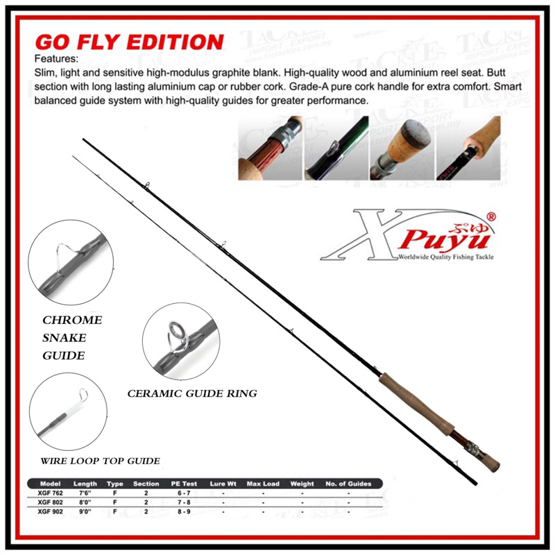 ALAT PANCING JORAN FLY FISHING XPUYU GO FLY GRAPHITE BLANK