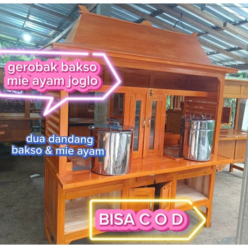 gerobak bakso mie ayam joglo dan dua dandang