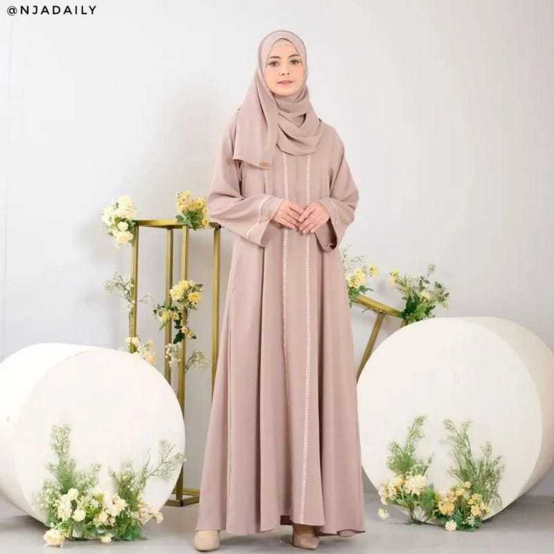 Gamis Abaya Hitam Baju Abaya Arab Basic Renda Polos Abaya Turkey Gamis Wanita Umroh 2024 Gamis Wanit