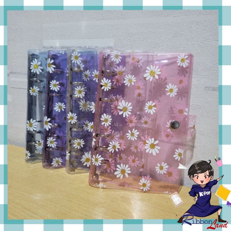 

Stok Banyak A5 A6 Binder Daisy 6 Ring Cover Warna Ring SILVER 9K