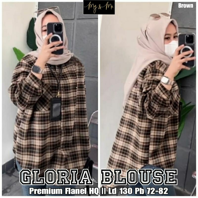 Glrloria blouse jumbo/blouse jumbo/atasan jumbo/flanel/outfit/ootd/atasan wanita/kemeja jumbo bisa c