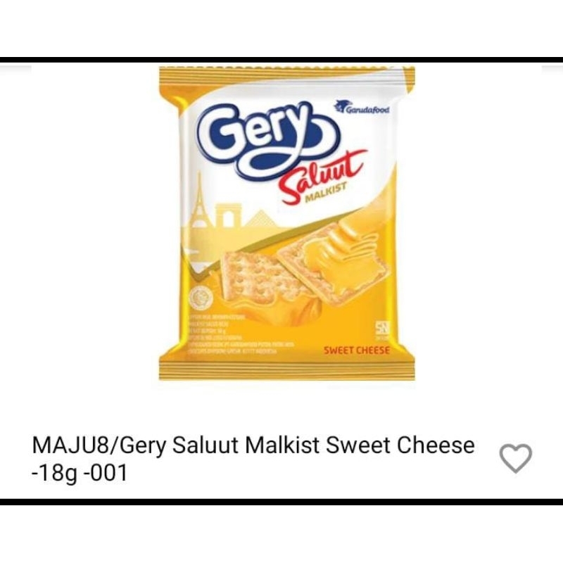 

Gery salut malkis sweet cheese 18g