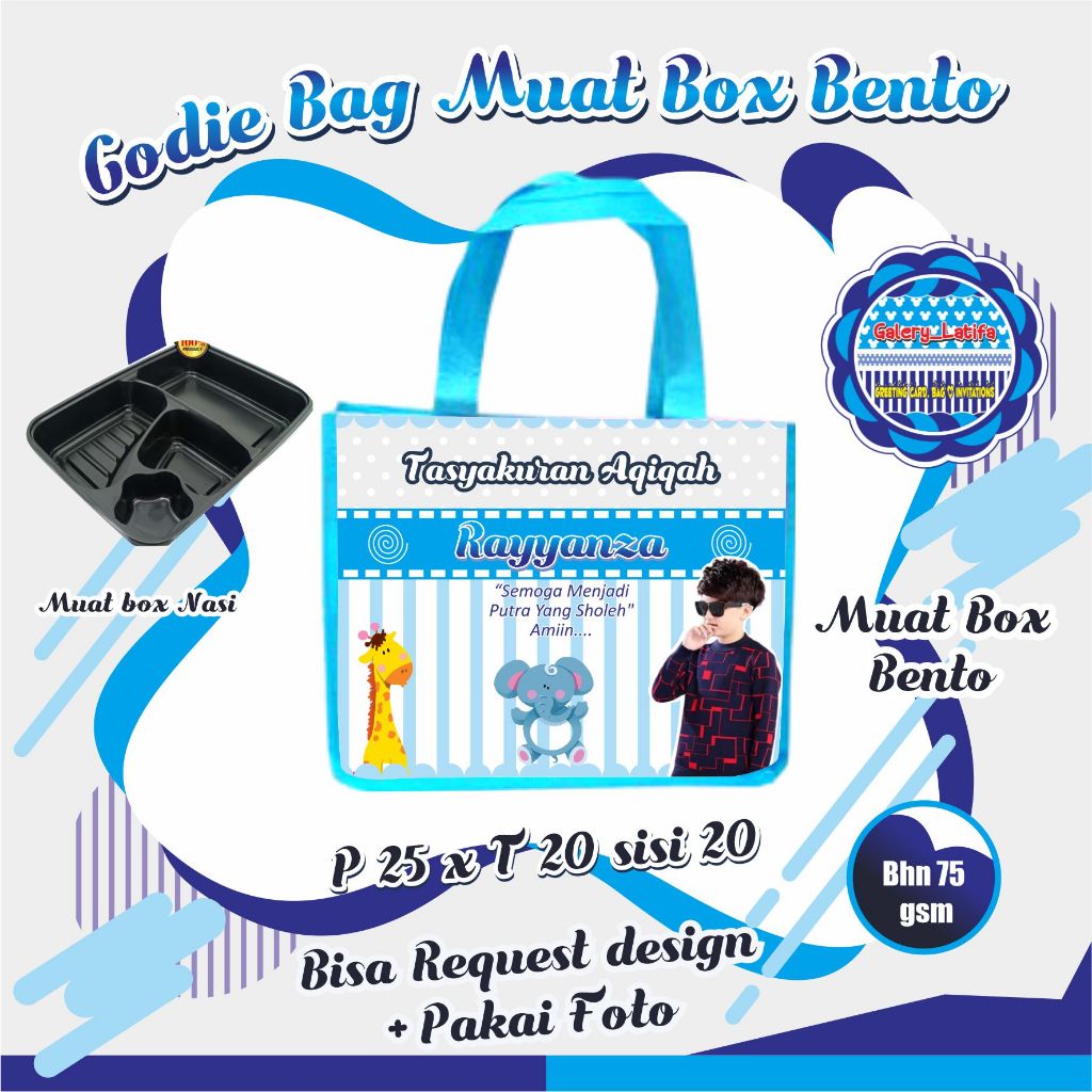 

GODIE BAG TAS ULANG TAHUN / TASYAKURAN AQIQAH MUAT BOX BENTO 4 SEKAT