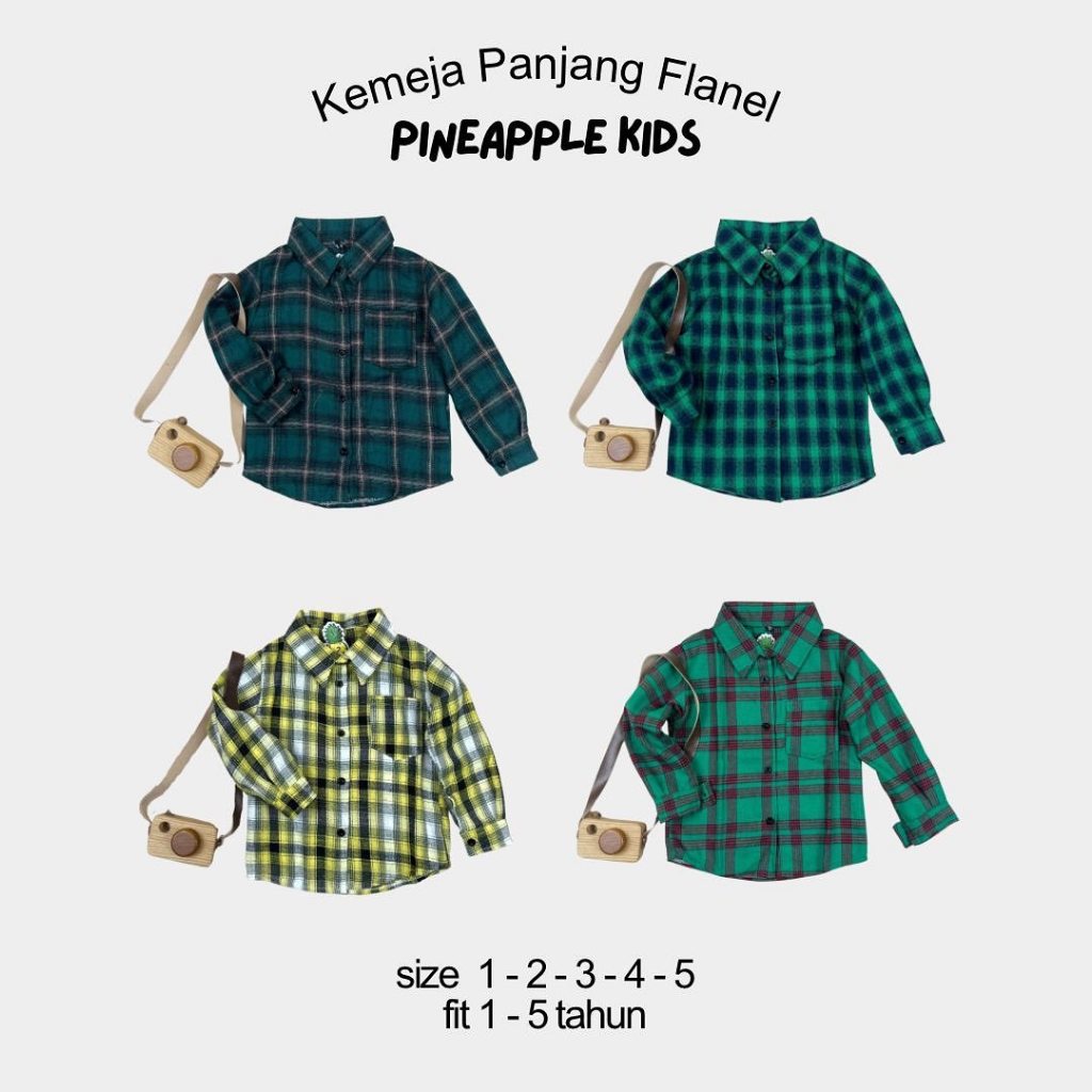 Grosir Baju Anak KEMEJA FLANEL LENGAN PANJANG 1-5TAHUN