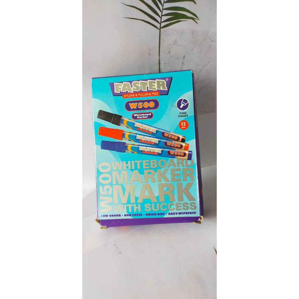 

SPIDOL FASTER WHITE BOARD W500 | Spidol Papan Tulis Faster | Spidol WB Hitam | Lestari Stationery
