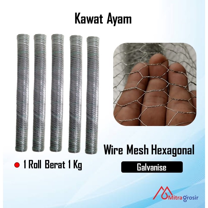 Kawat Ayam Kandang Taman Galvanis Hexagonal Chicken Wire Mess 1/2 Inch 1Kg