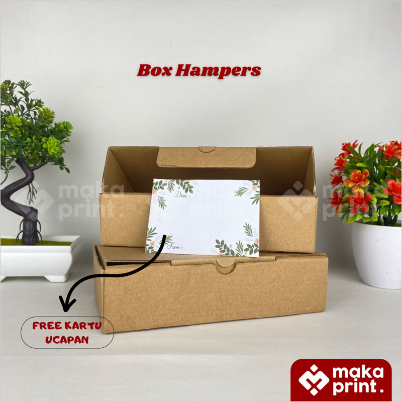 

Box Hampers Akrilik Tatakan Kayu + Kartu Ucapan Kosongan