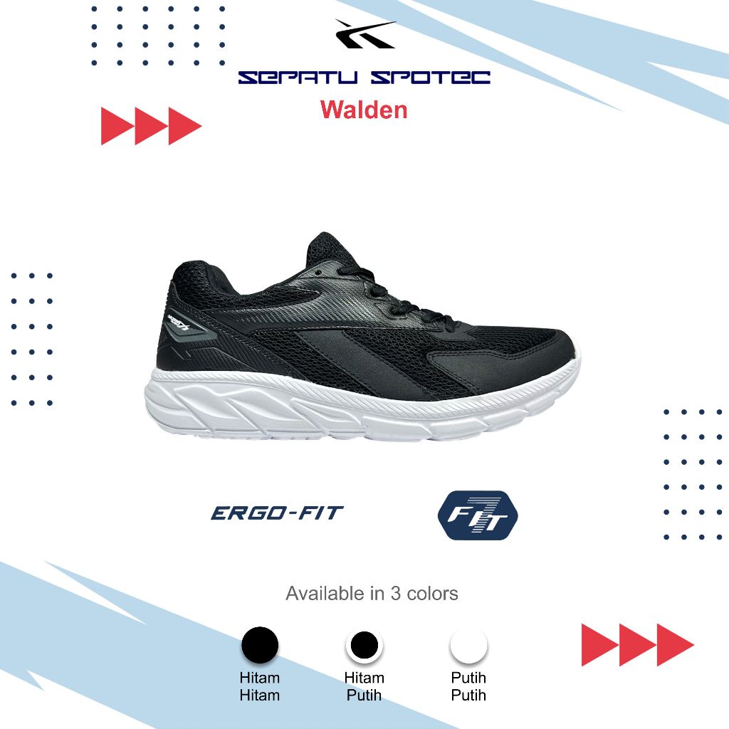 SPOTEC Sepatu Sekolah WALDEN Hitam - Putih