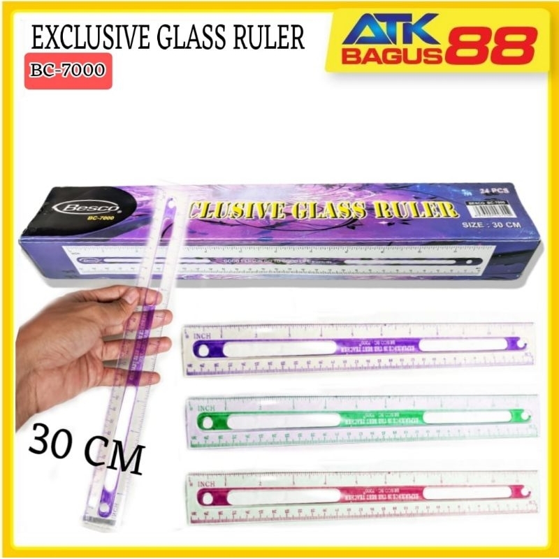 

Exclusive Glass Ruler 30/Penggaris Besco Bc-7000/Penggarisan Bolong/Penggaris Murah/Ruler