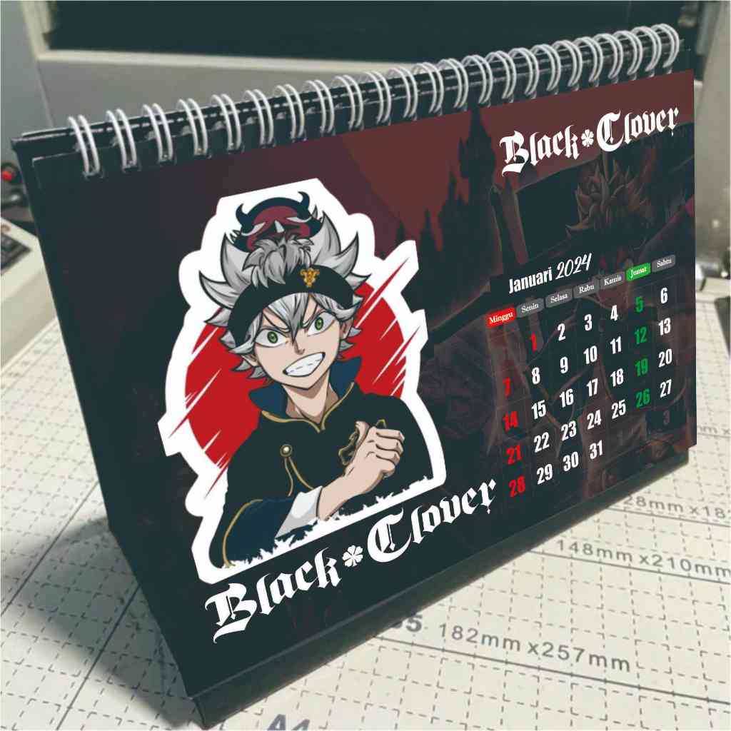 

Kalender Meja Duduk Desk Calendar Anime Black Clover 2025 Isi 12 Lembar Ukuran A5