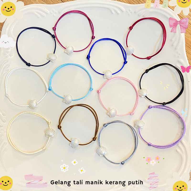 (Beli 5 gratis 1) Gelang tali manik kerang /Gelang mote kerang /Gelang persahabatan