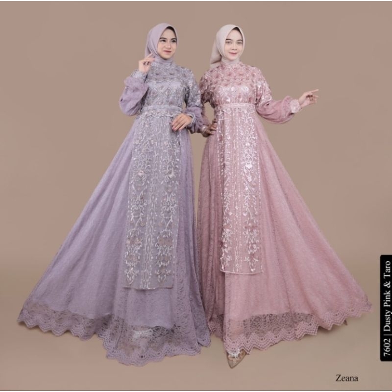 ZEANA DRESS- *Gamis Kekinian Viral Terbaru* - Fashion Hijab - Allsize - Busana Muslim Wanita - *Gamis Elegan Mewah Aesthetic Simple* - OOTD Hijab - LD 110 cm 135 Free Oby - Dress Lebaran - dress simple elegan