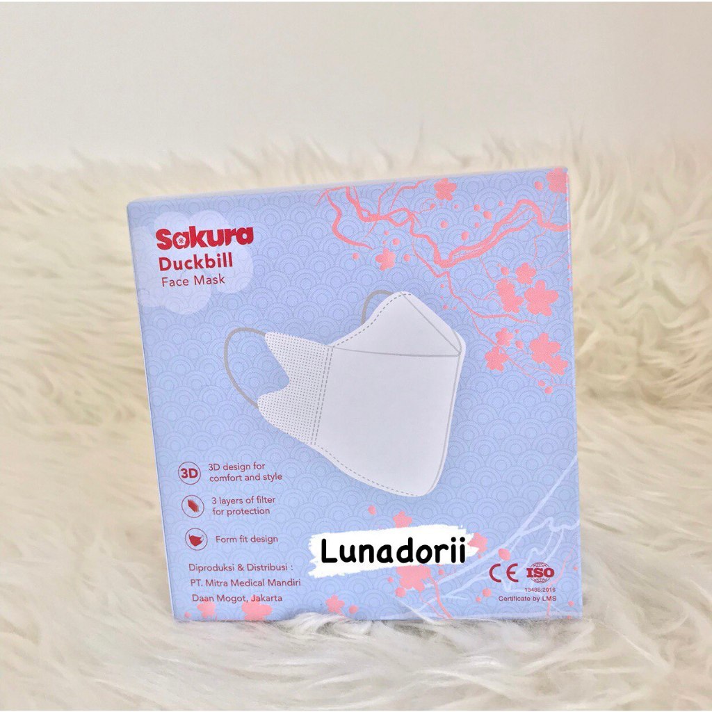 Masker Duckbill Sakura 3PLY by SEVEN isi 50pcs Premium Mask