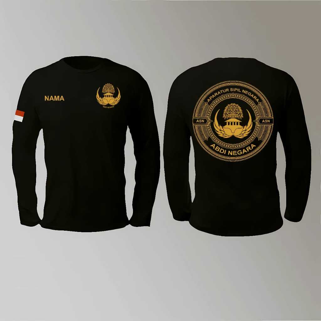 KAOS LENGAN PANJANG ABDI NEGARA / APARATUR SIPIL NEGARA WARNA HITAM