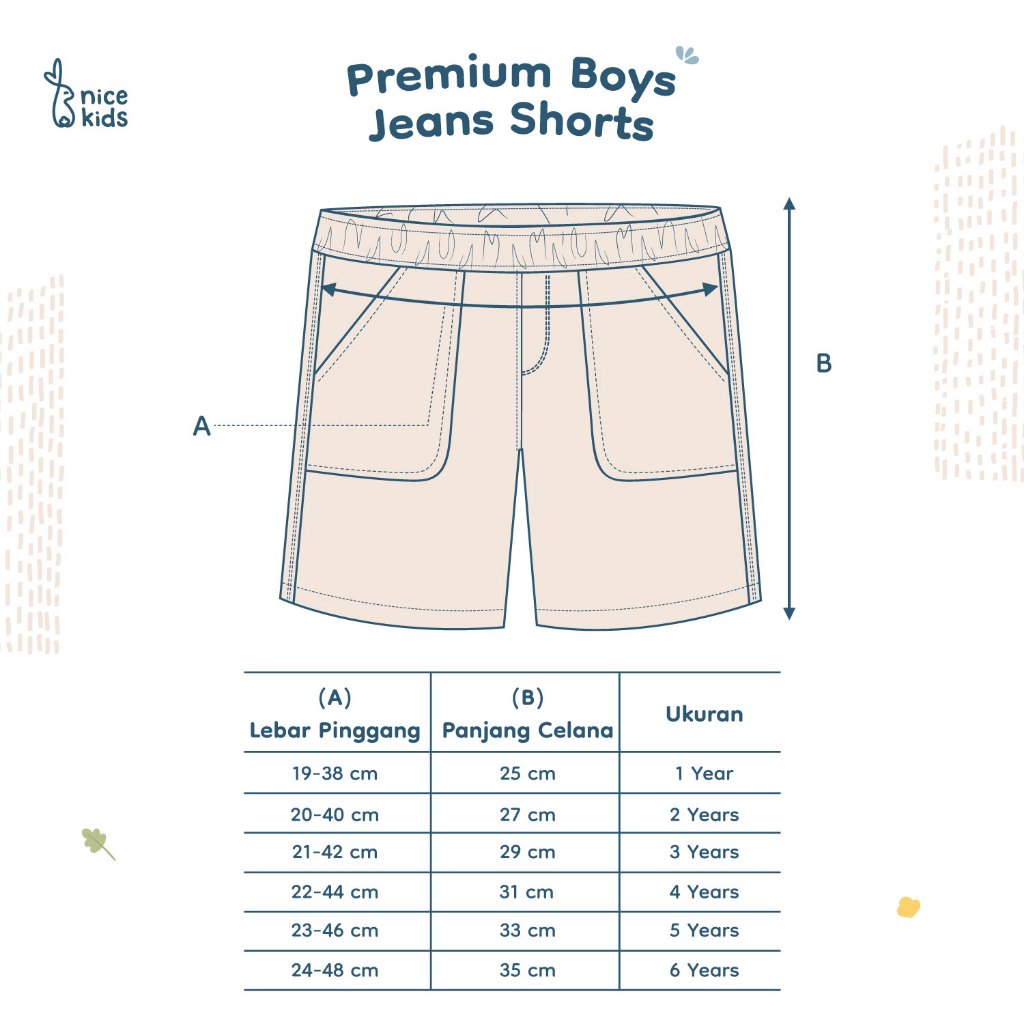 Nice Kids - Premium Boys Jeans Short Baby Kids Celana Pendek Anak Lak-laki 1-6 Tahun Bawahan Anak Laki-Laki Denim