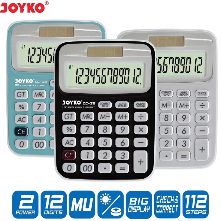 

Calculator Kalkulator Joyko CC32 12 Digits Check Correct sqy