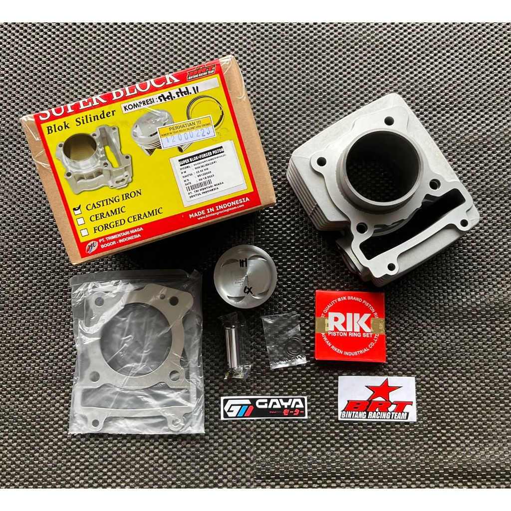 SILINDER BLOK CASTING IRON DOUBLE COOLER BOREUP 177CC ORIGINAL BRT MX VIXION NVL NVA MXKING