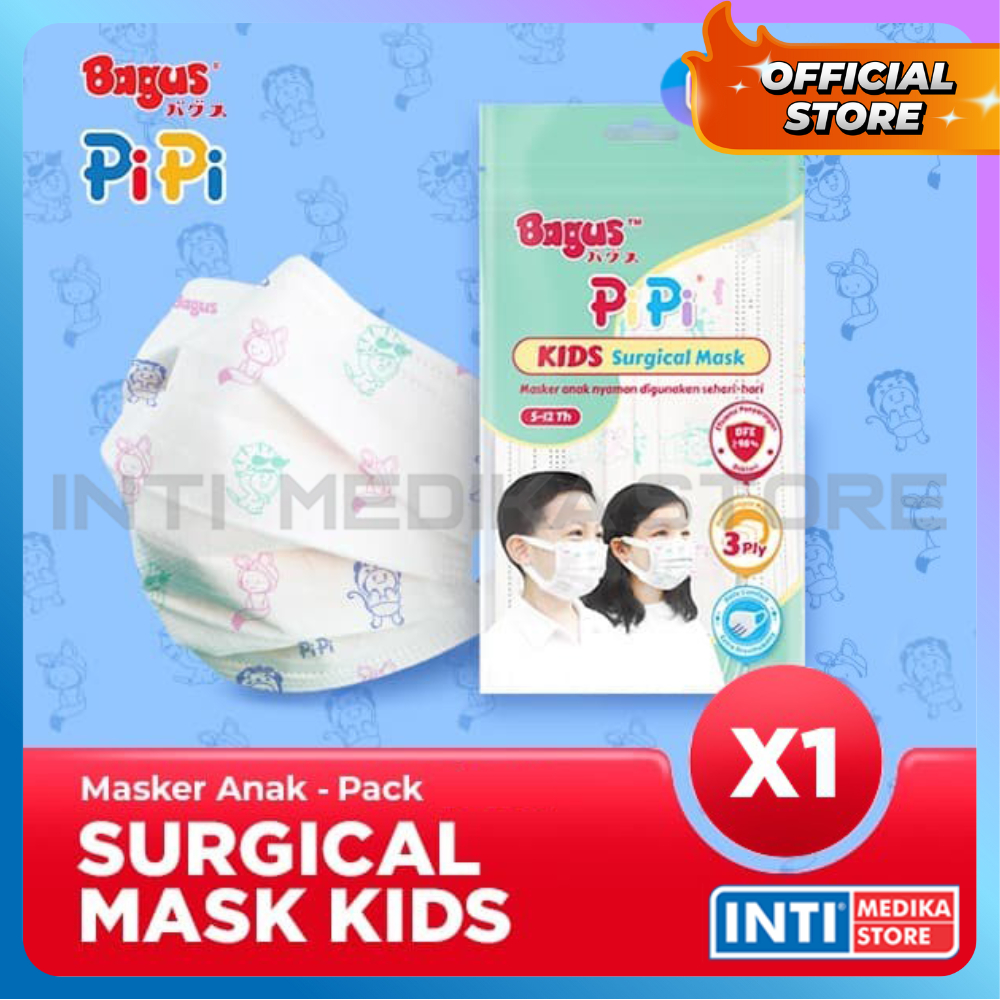 BAGUS - Masker Anak 3 Ply Earloop | Surgical Mask | Masker Medis