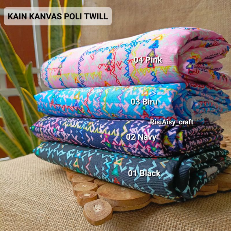RB1 Kain Kanvas Motif Bahan Craft Tas Sepatu ( size 50cm*145cm/150cm)