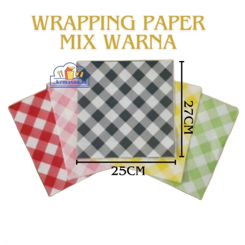 

WRAPPING PAPER MIX WARNA 25X27 ISI 100PCS