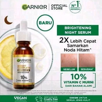 Garnier Overnight Booster Serum 10% pure vitamin c serum malam