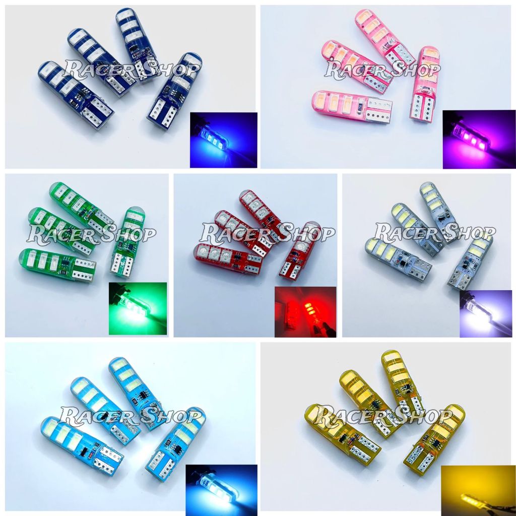 LAMPU LED SEN SENJA T10 JELLY 6 MATA KEDIP FLASH / KEDIP HARGA SEPASANG/ HARGA SATUAN