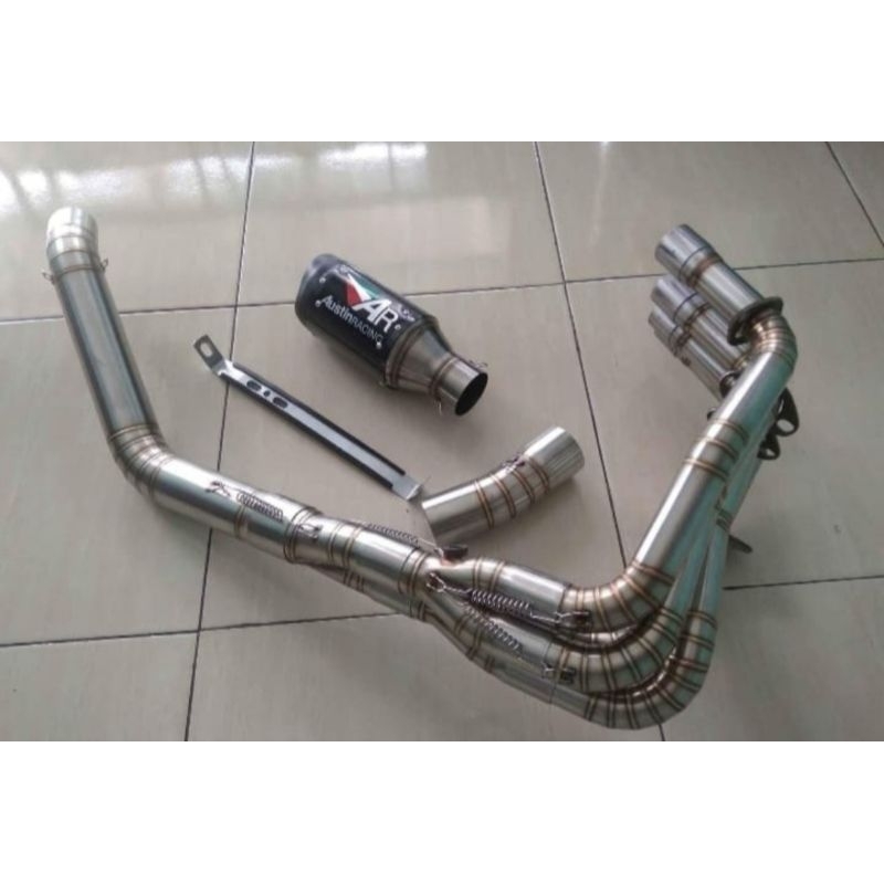 Knalpot Racing Zx25r, Zx25rr 4 Silinder Austin Racing Dapet Header Model Underbelly dan Highmount